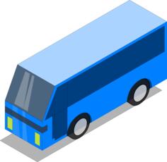 Blue city bus