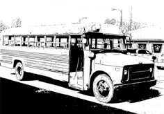 Old bus drawing