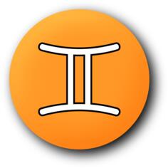 Orange Gemini symbol