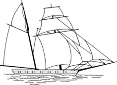 Sail ship silhouette