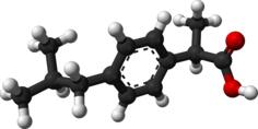 Ibuprofen molecule 3d image