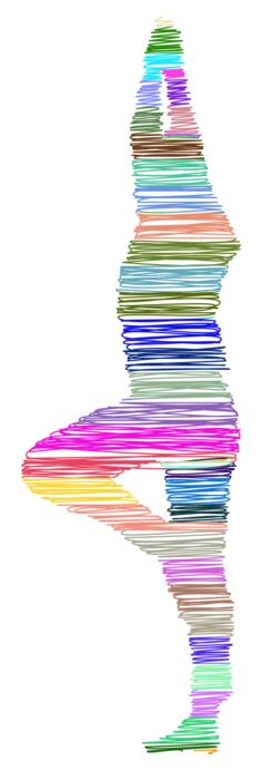 Colorful scribbled yoga pose