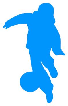 Blue football silhouette