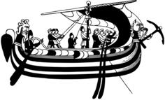Norman ship with crew