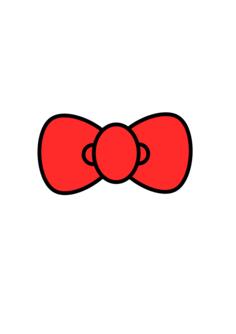 Red cartoon bow