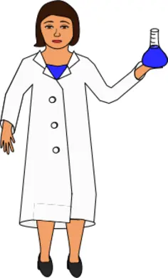 Scientist holding an Erlenmeyer flask