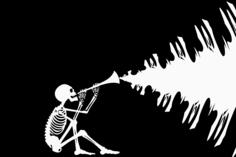 Skeleton with flute