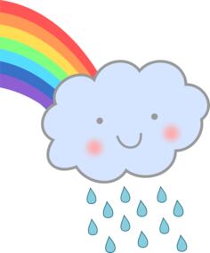 Smiling rainy cloud