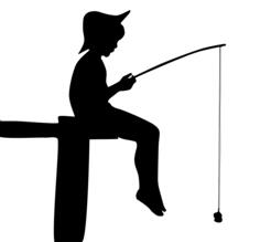 Fishing boy silhouette