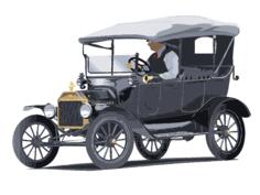 Old car and driver