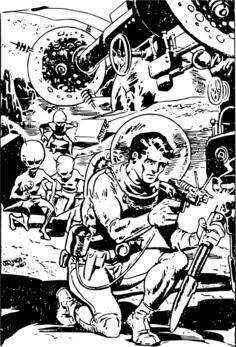 Spaceman and aliens