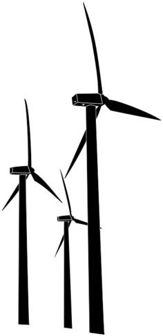 Wind turbines silhouette