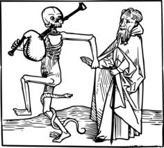 Old man and skeleton