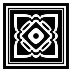 Black and white decorative emblem