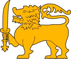 Stylized golden lion