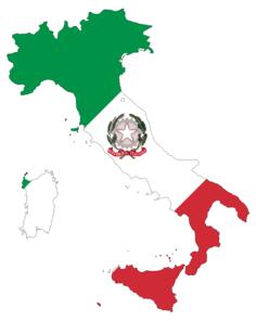 Italian map with flag