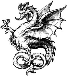 Dragon With Decorative Border