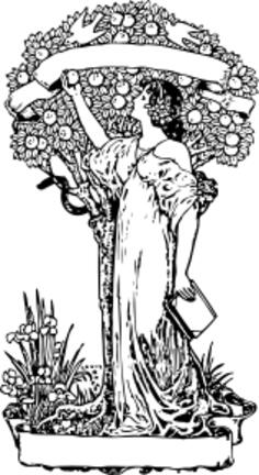 Woman and apple tree