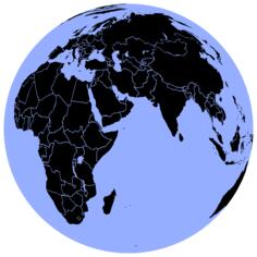Black and blue globe