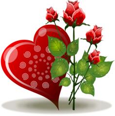 Heart with roses