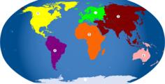Continents numbered