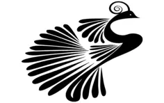 Stylized peacock silhouette