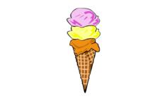 Ice cream with waffle