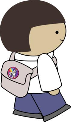 Walking girl with backpack