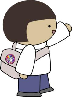 Waving comic girl