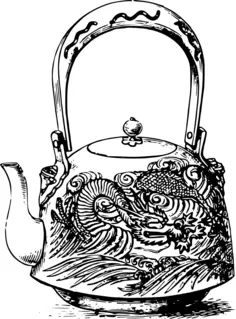 Teapot with decoration