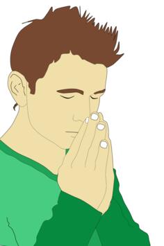 Praying man's portrait