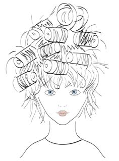 Lady with curlers