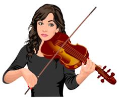 Female violinist portrait