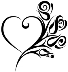 Tribal heart and roses