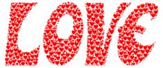Love hearts typography