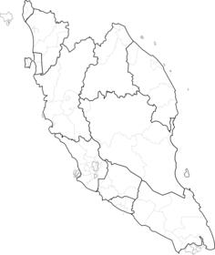 Blank map of peninsular Malaysia