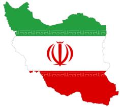 Iran flag and map