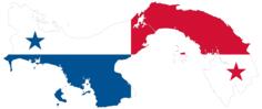 Map of Panama with flag