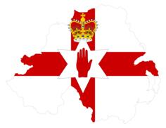 Northern Ireland's map and flag