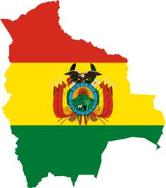 Bolivia flag map