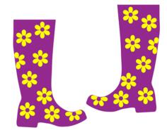 Floral rain boots