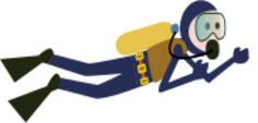 Cartoon scuba diver