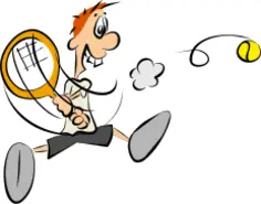 Cartoon tennis player