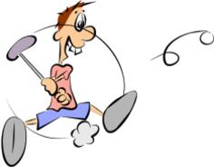 Cartoon golf player