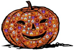 Colorful Halloween pumpkin