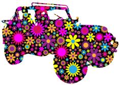 Floral jeep