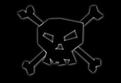 Black skull and bones