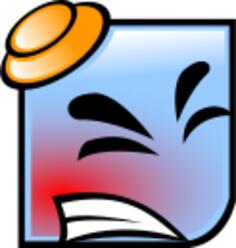 Angry blue emoji