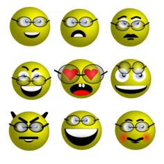 Smileys with glasses