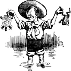 Boy, Turtle and a Frog